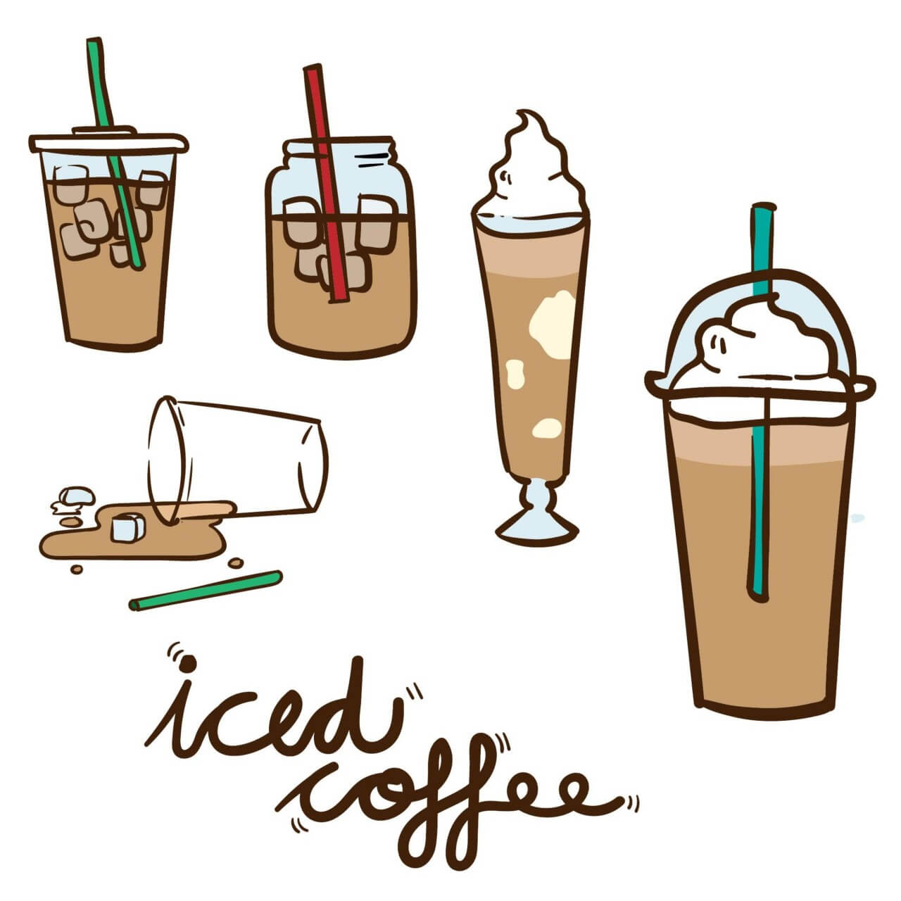 1280x1280 Free Vector Iced Coffee Vector