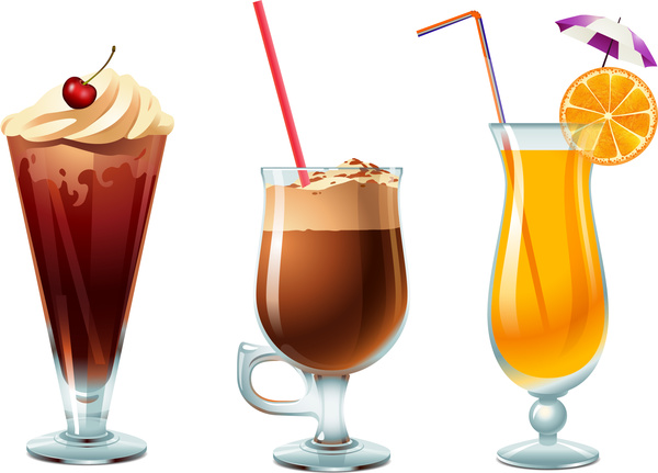 600x431 Glass Of Ice Cream Orange And Coffee Free Vector In Adobe