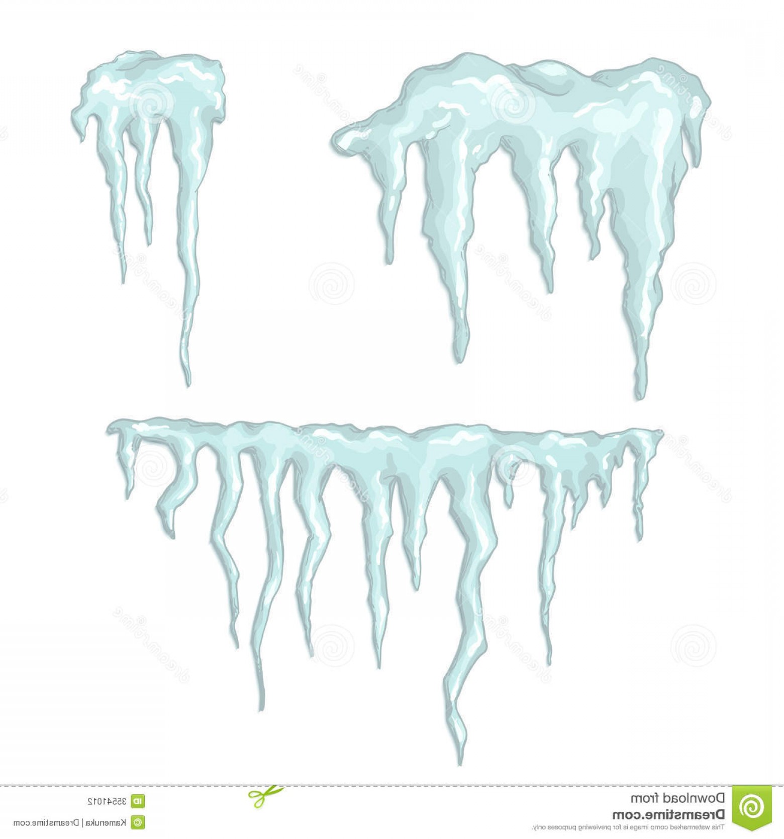 1560x1668 Stock Photography Icicles Winter Theme Vector Illustration Set