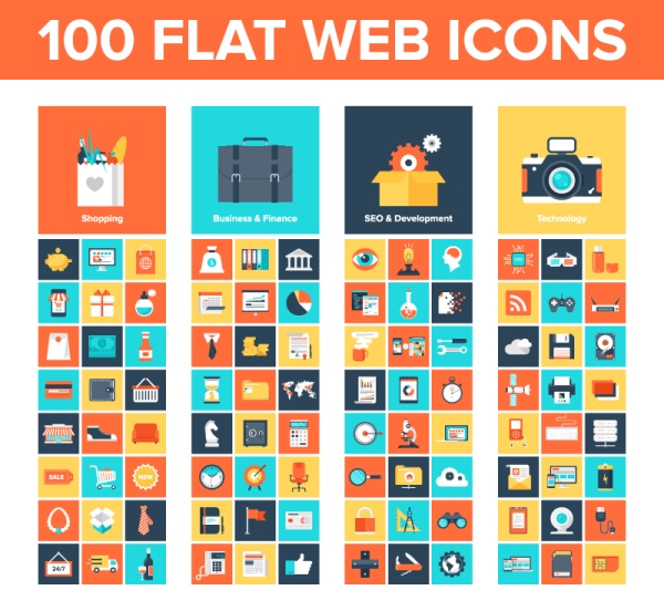 600x552 Flat Web Icon Vector Set Free Download