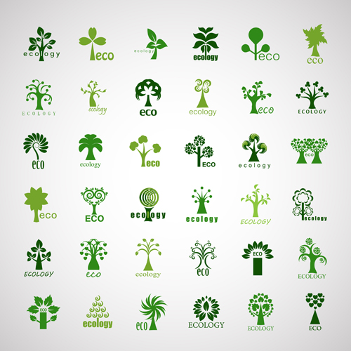 500x500 Creative Ecology Tree Icons Vector Plant Icons Free Download