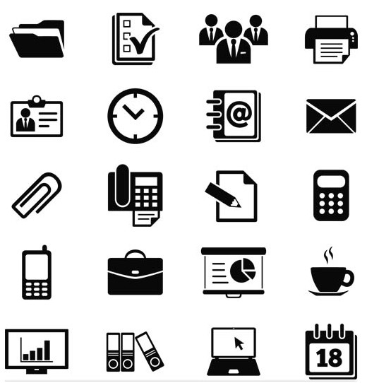 520x542 Silhouette Office Icons 2 Business Vector Free Download