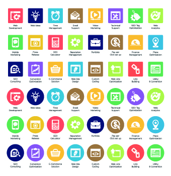 340x350 Web Seo Icons Vector 02 Free Download