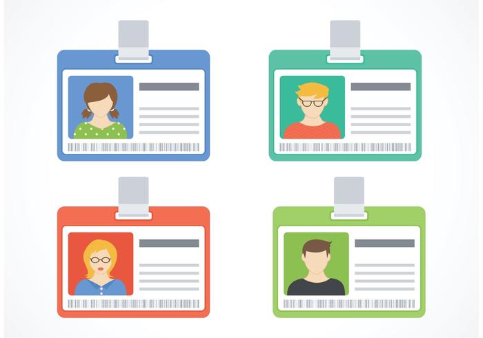700x490 Free Identification Card Vector Set