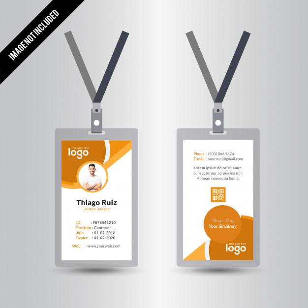 626x626 Simple Yellow Vector Id Card Design Template Vector Premium Download