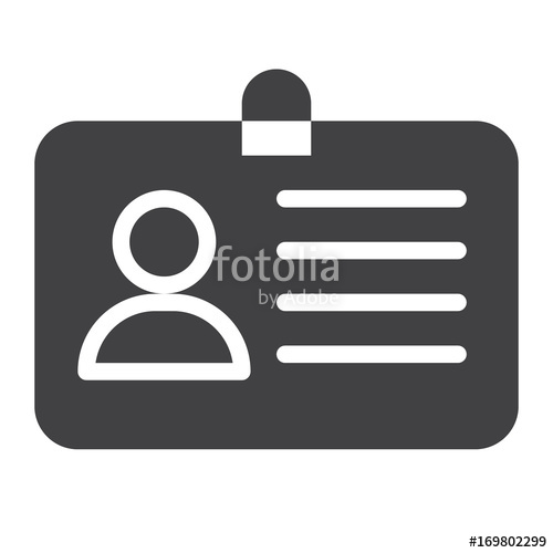 500x500 Id Card Icon Vector, Filled Flat Sign, Solid Pictogram Isolated On