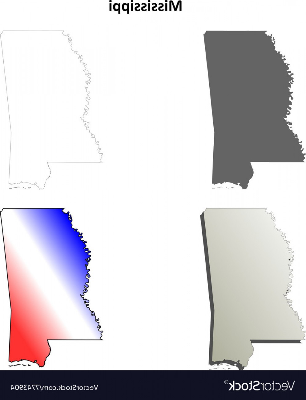 994x1296 Mississippi Outline Map Set Vector Lazttweet
