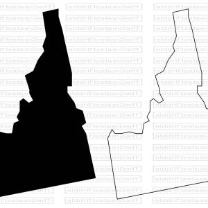 300x300 Photostock Vector D Idaho State Usa Aluminium Outline Map
