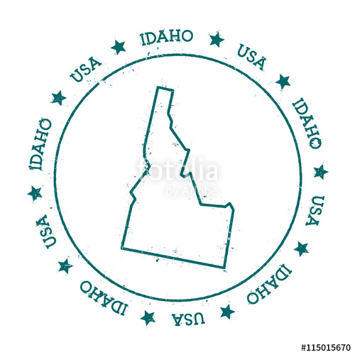 500x500 Idaho Vector Map. Retro Vintage Insignia With Us State Map
