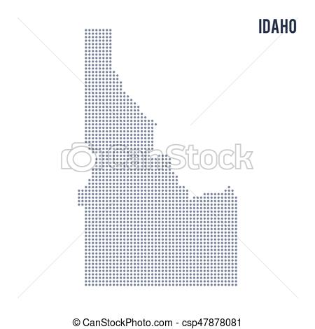 450x470 Vector Dotted Map State Of Idaho Isolated On White Background
