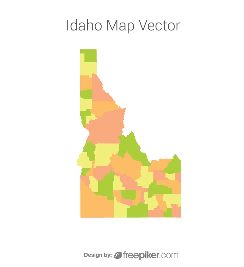 800x876 Freepiker Idaho Map Colorful Vector Design