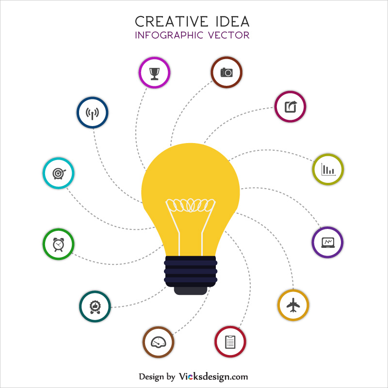 800x800 Creative Idea Infographic Vector, Market Success Concept