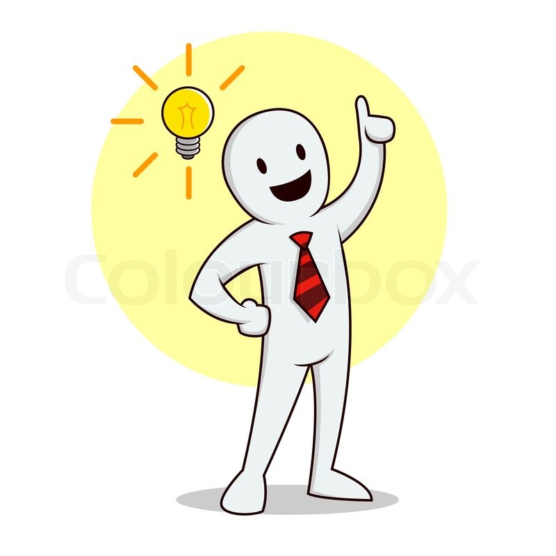 800x800 Vector Illustration Of A Businessman Having A Bright Idea Stock