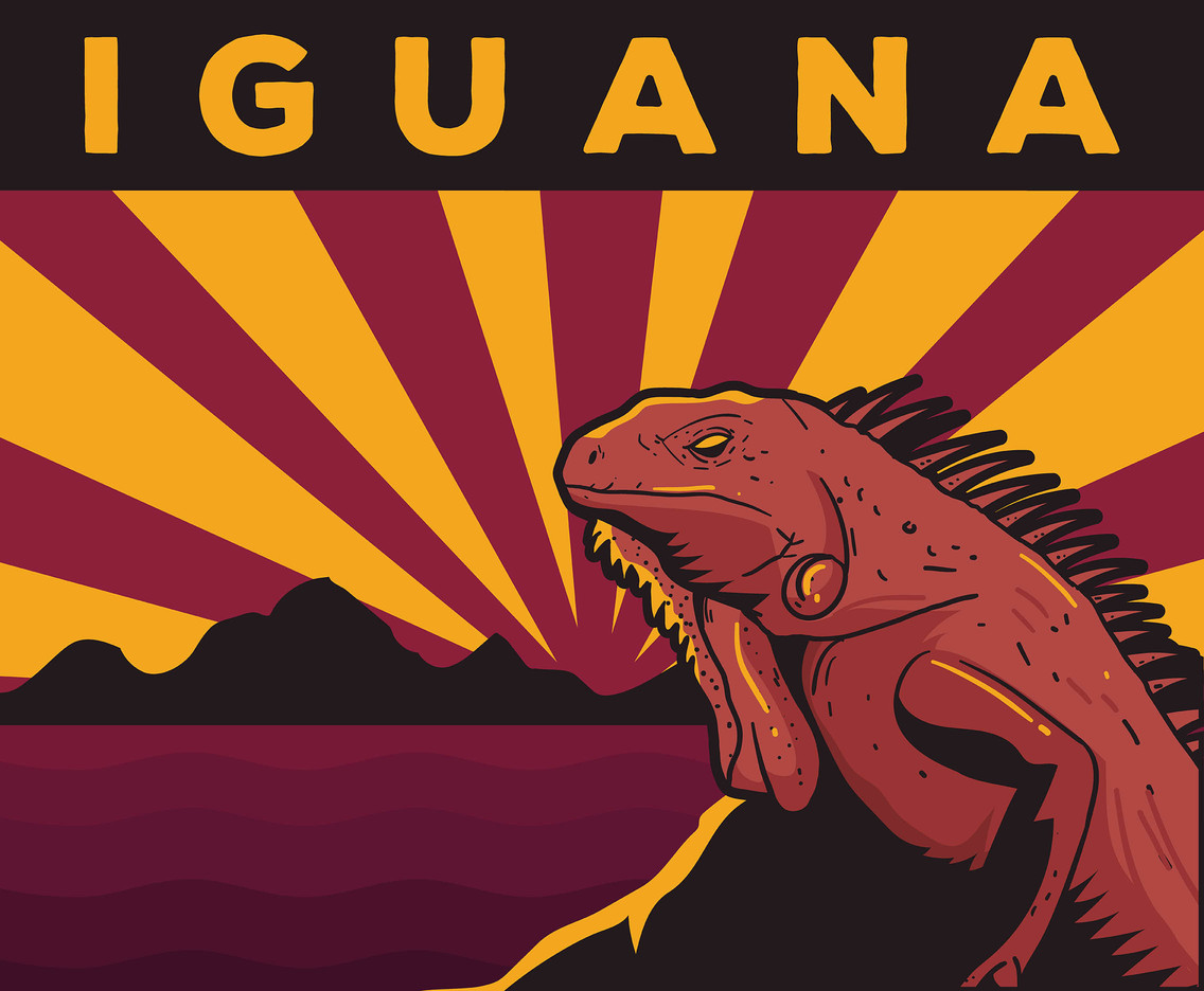 1136x936 Iguana Vintaga Poster Vector Vector Art Amp Graphics