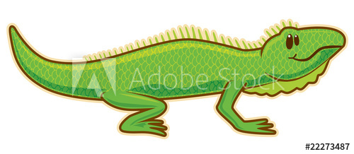 500x218 Iguana. Vector Without Gradients