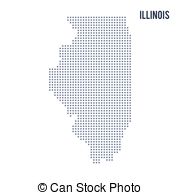 180x195 Illinois Map Isolated On White Background Silhouette. Illinois Usa
