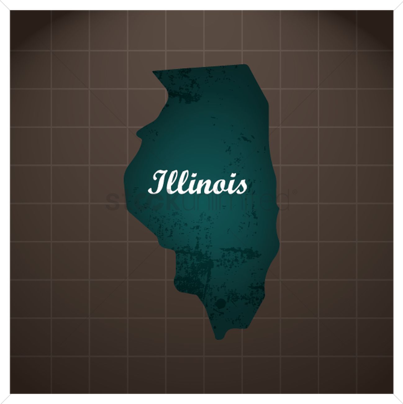 1298x1300 Illinois State Map Vector Image