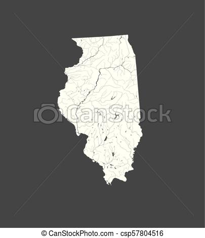 405x470 Map Of Illinois Rivers Map Of Illinois State With Lakes And Rivers
