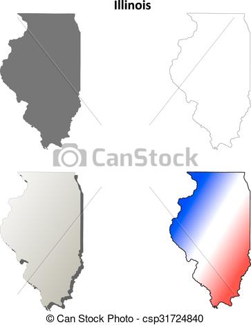 363x470 Illinois Outline Map Set . Illinois State Blank Vector Outline Map