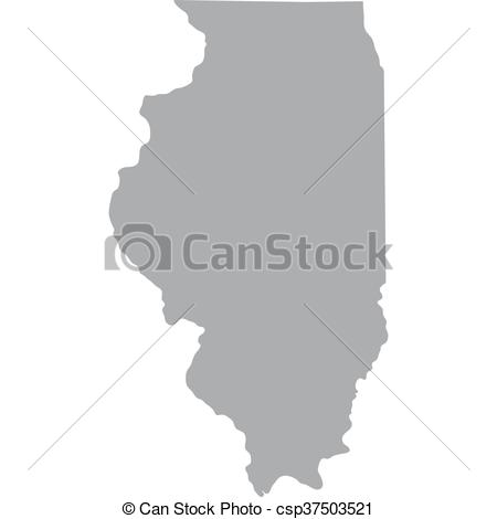 450x470 Map Of The U.s. State Of Illinois.