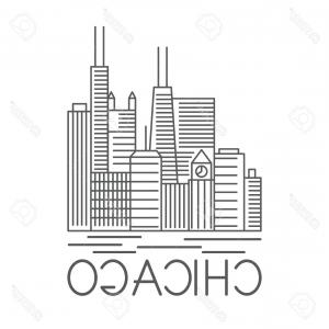 300x300 Chicago Illinois Usa Skyline Vector Art Orangiausa