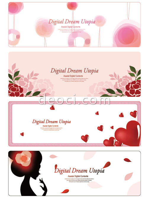 500x672 4 Vector Pink Website Banner Background Design Template