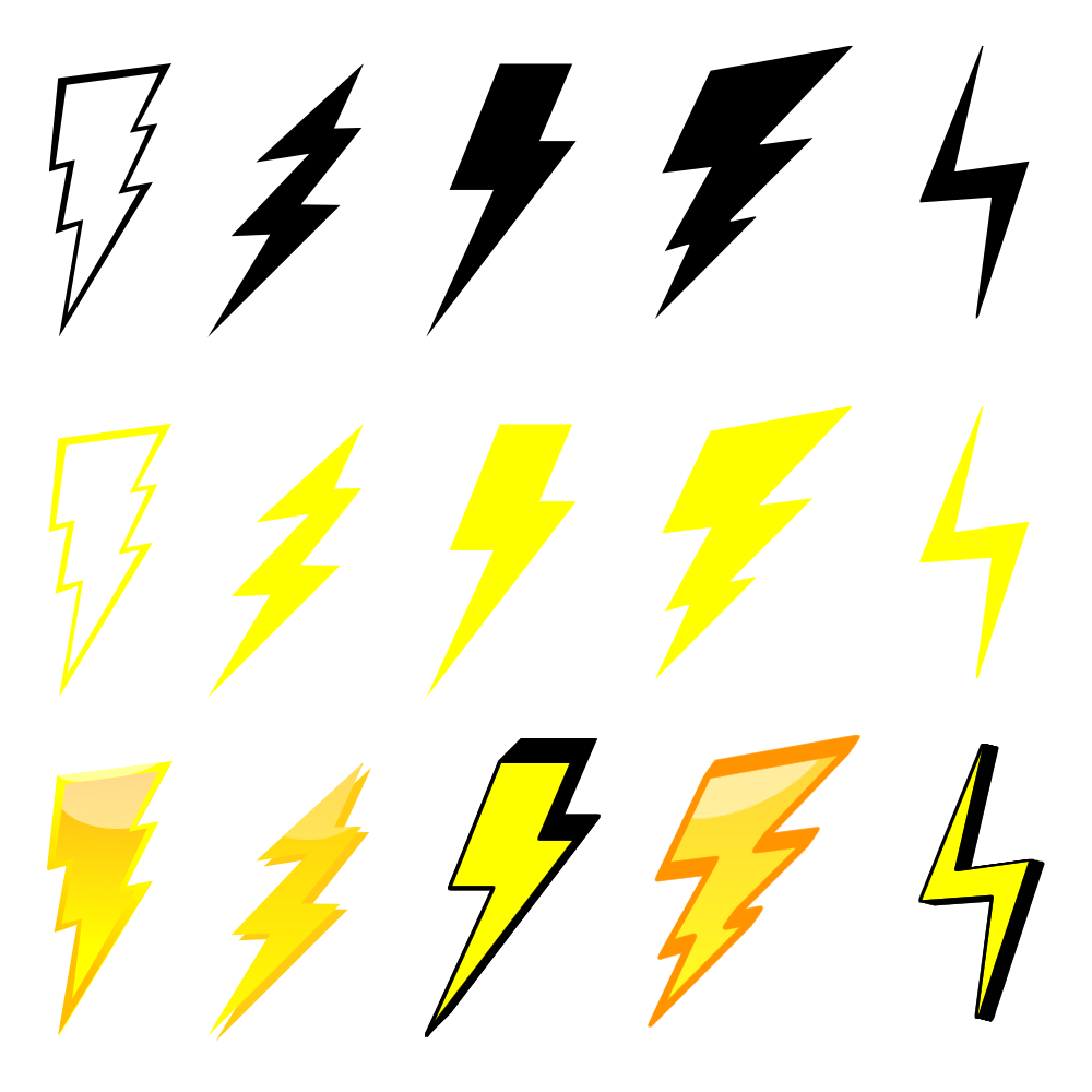 1000x1000 Free Lightning Bolt Graphics Pack