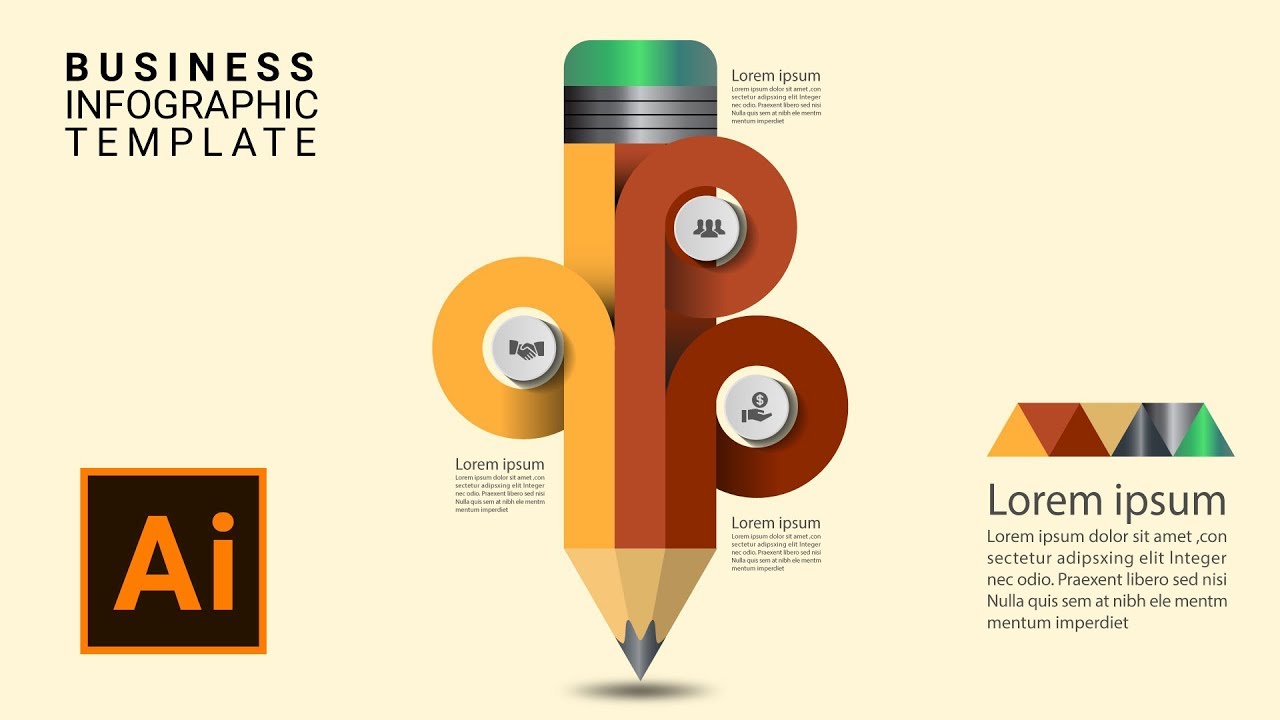 1280x720 Free Modern Infographic Template Pencil Options Vector Download