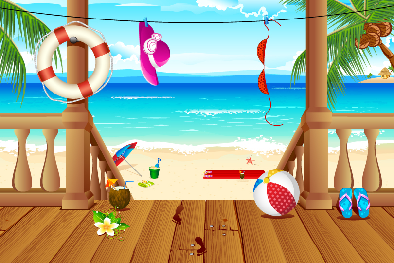 810x540 Beach Holiday Illustrator Vector Free Vector Graphic Download