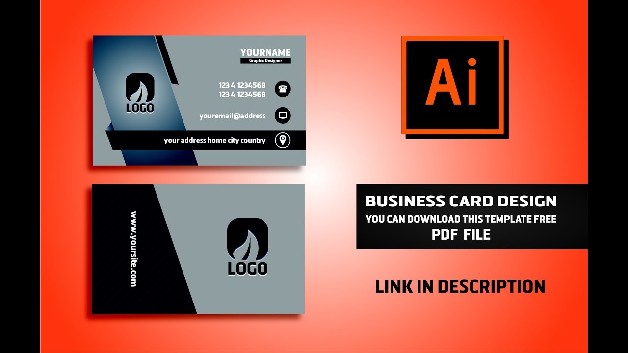 1280x720 Business Card Design Vector File Free Download Illustrator Cc