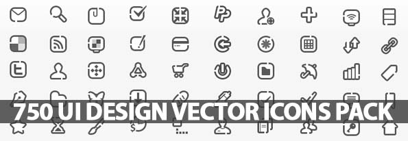595x206 750 Ui Design Vector Icons Pack Icons Graphic Design Junction