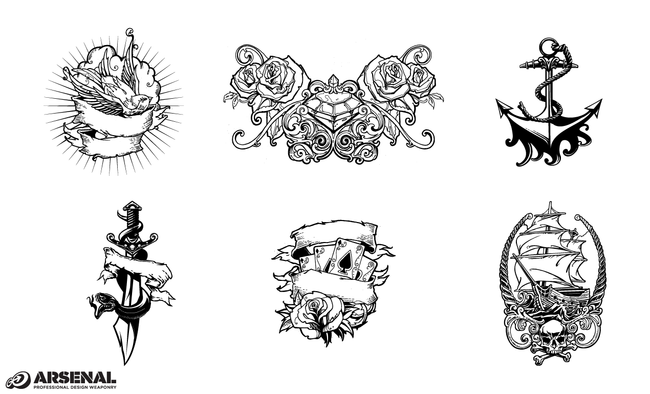 1270x770 Adobe Illustrator Tattoo Design Pack