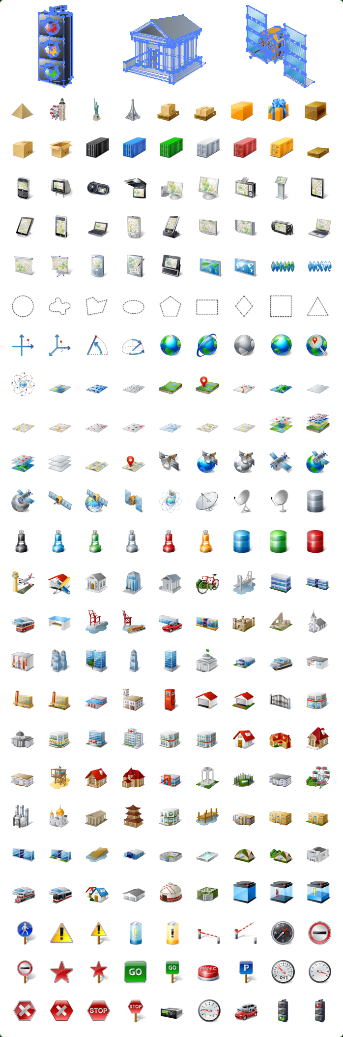 698x2105 Gis, Gps, Map Vector Icons With Custom Icon Design Service