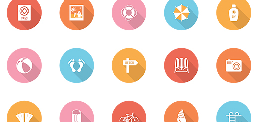 520x245 35 Summer Vector Icons