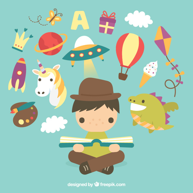 626x626 Illustrated Kid Imagination Vector Free Download