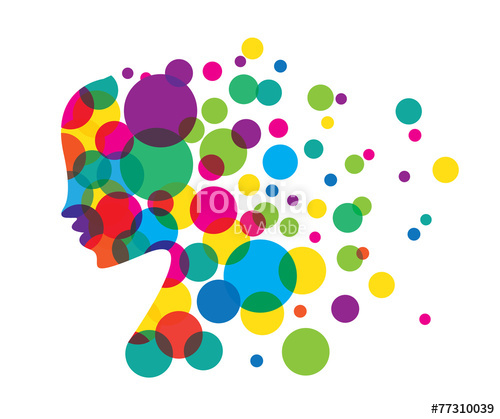 500x419 Color Brain Imagine Head Creative Vector Design Stock Image And