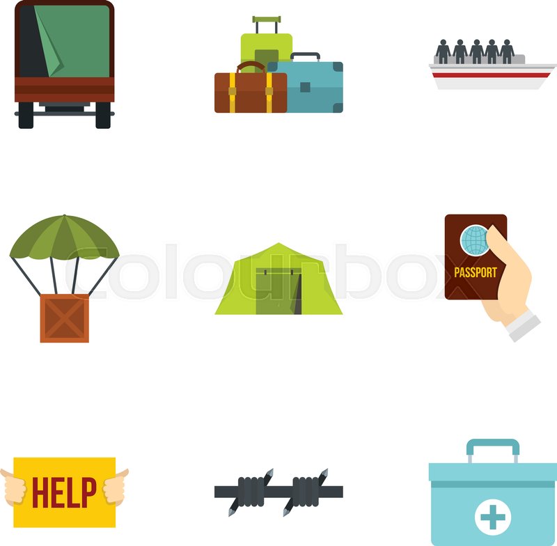 800x784 Immigration Icons Set. Flat Illustration Of 9 Immigration Vector