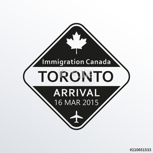 500x500 Toronto Passport Stamp. Canada Airport Visa Stamp Or Immigration