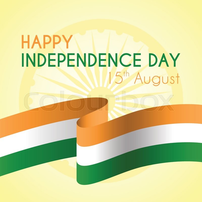 800x800 Happy Indian Independence Day. Vector Greeting Card Stock Vector