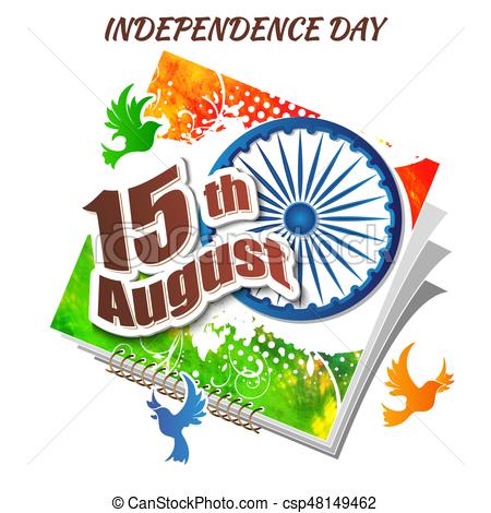 450x470 Indian Independence Day Festive Background With Text, Vector
