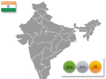 340x255 In India States Map Vector