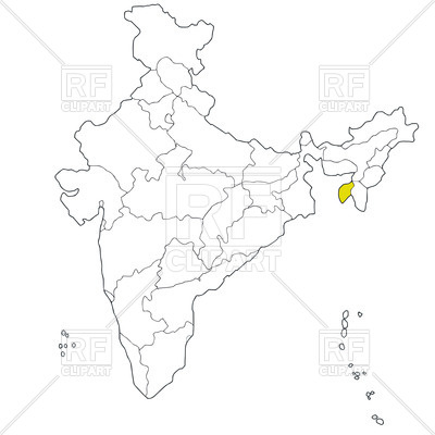 400x400 North Eastern State Of India Map