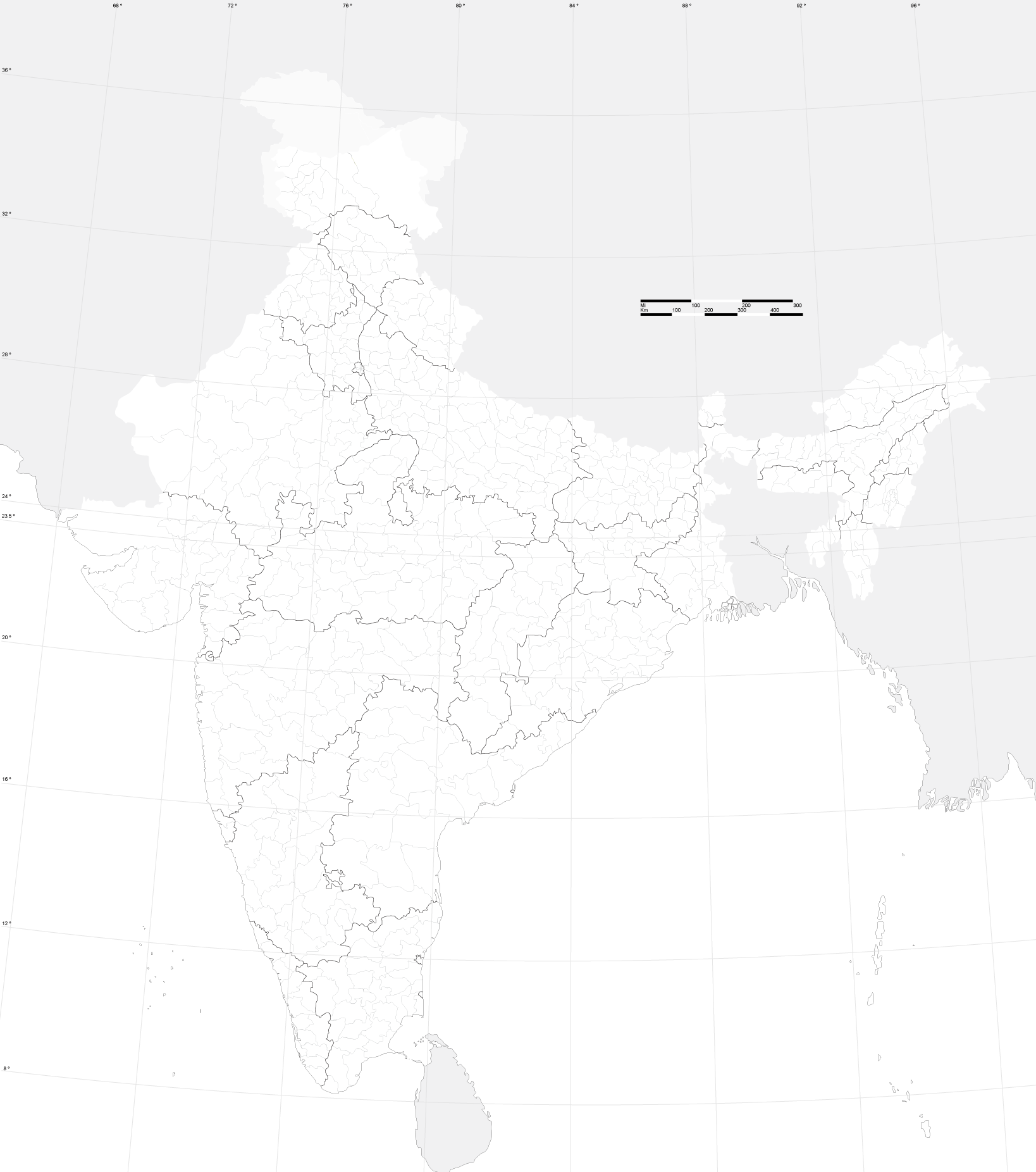 1638x1852 India Map Outline Vector