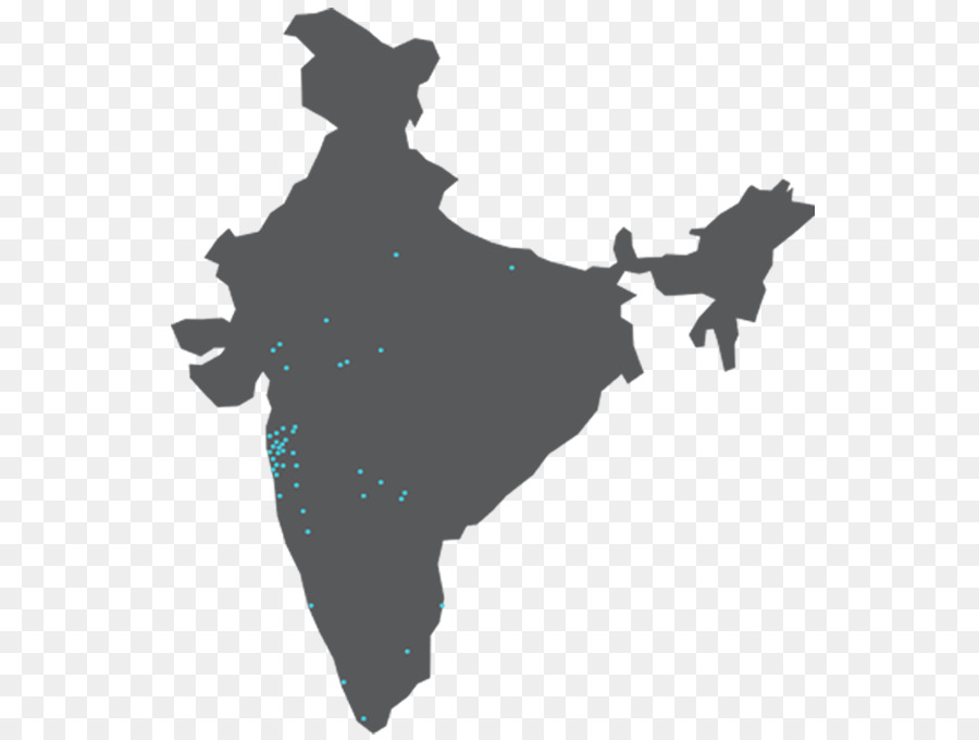 900x680 India Vector Map