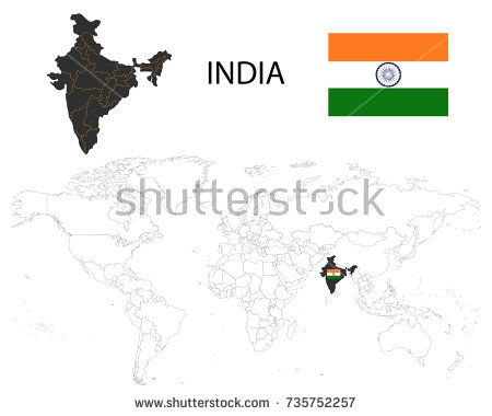 450x380 India Map Outline Download Free Vector Art Stock Graphics Images