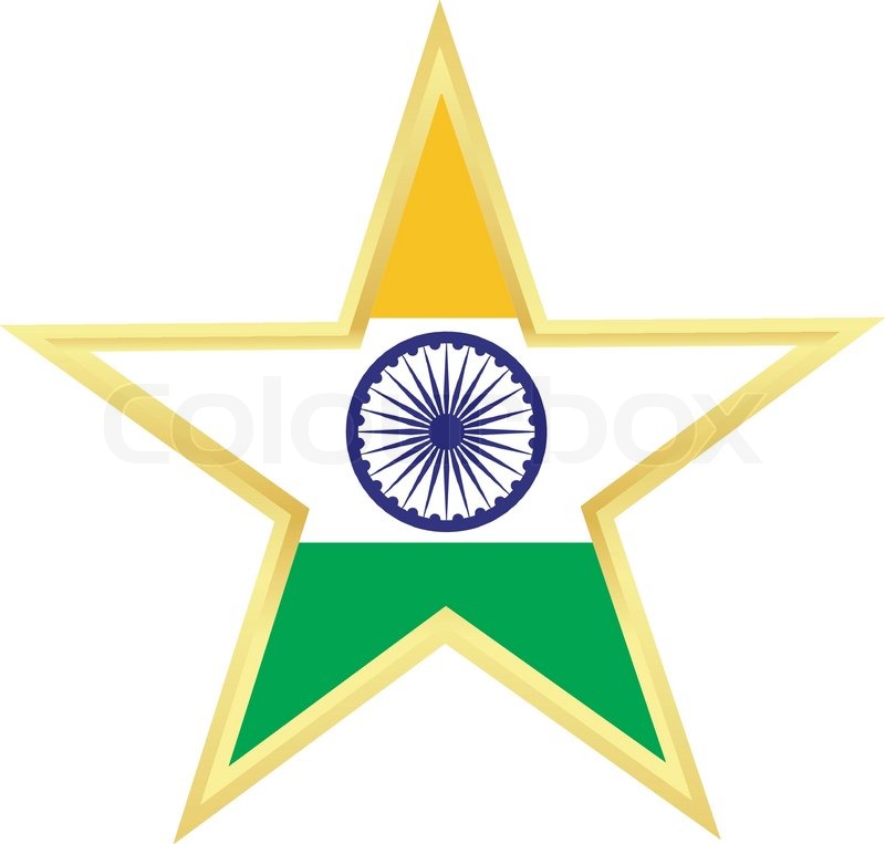 800x763 Gold Star With A Flag Of India Stock Vector Colourbox