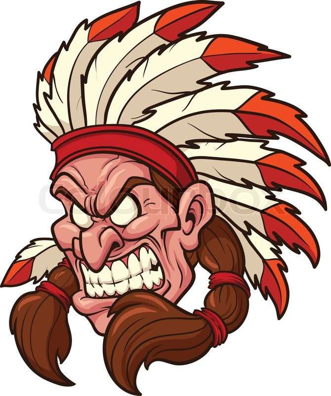 670x800 Indian Chief Mascot. Vector Clip Art Illustration. All In A Single