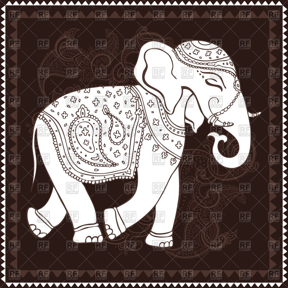 1200x1200 Hand Drawn Style Indian Elephant Vector Image Vector Artwork Of