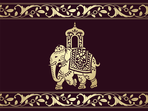 500x375 Indian Patterns With Elephants Vector Set 06 Free Download