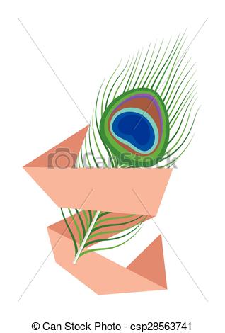 318x470 Traditional Indian Peacock Feather Vector Banner.